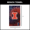 Illinois Fighting Illini NCAA Psychedelic Beach Towel 30 X 60 Inches - Northwest