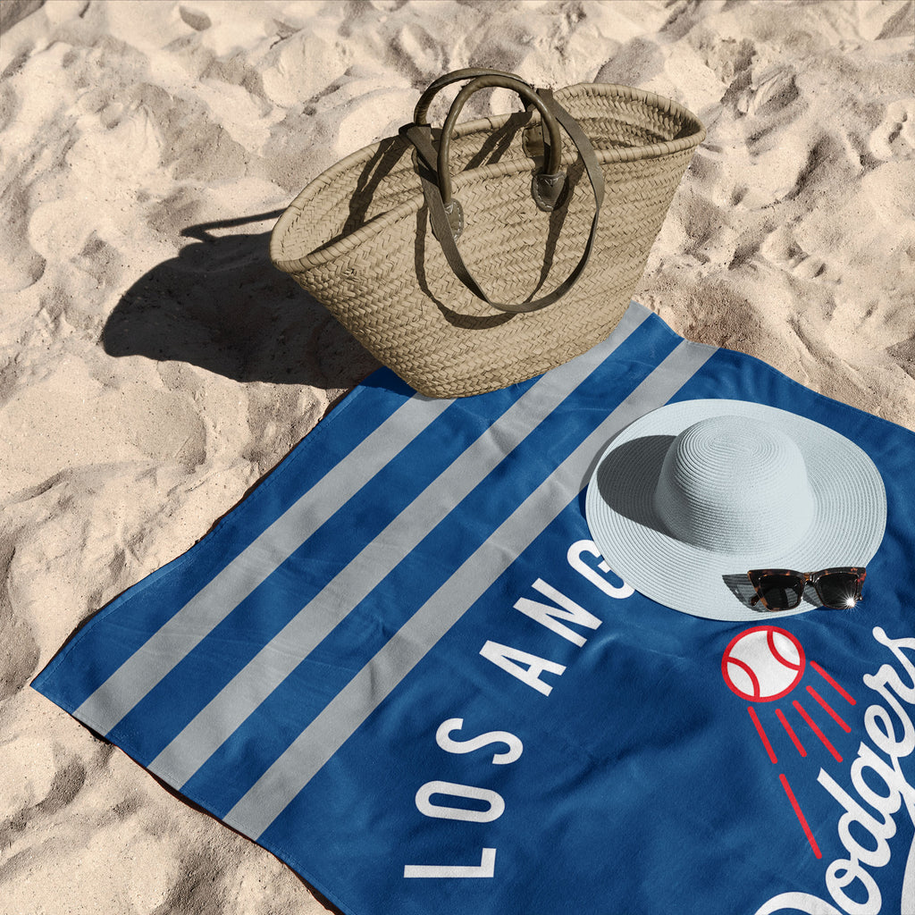 Los Angeles Dodgers MLB Stripes Beach Towel 30 X 60 Inches - Northwest