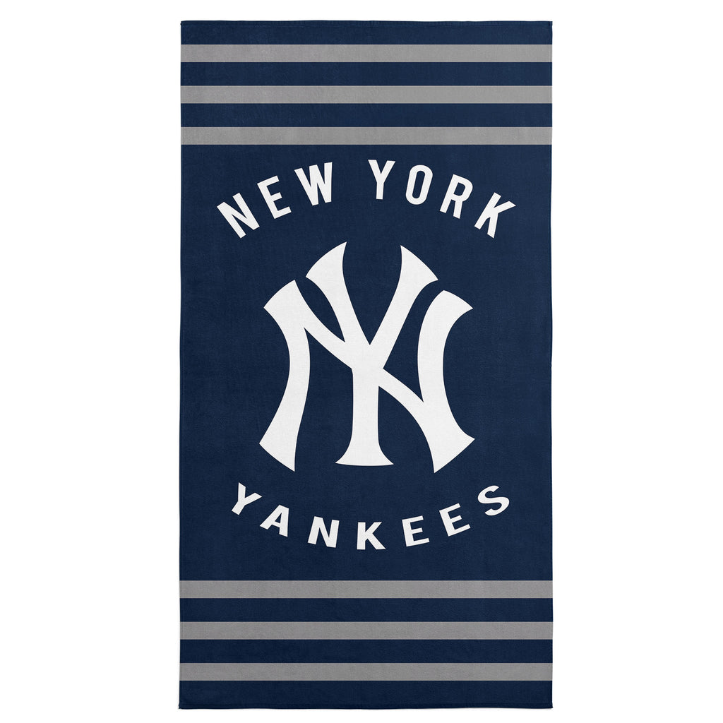 New York Yankees MLB Stripes Beach Towel 30 X 60 Inches - Northwest