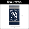 New York Yankees MLB Stripes Beach Towel 30 X 60 Inches - Northwest