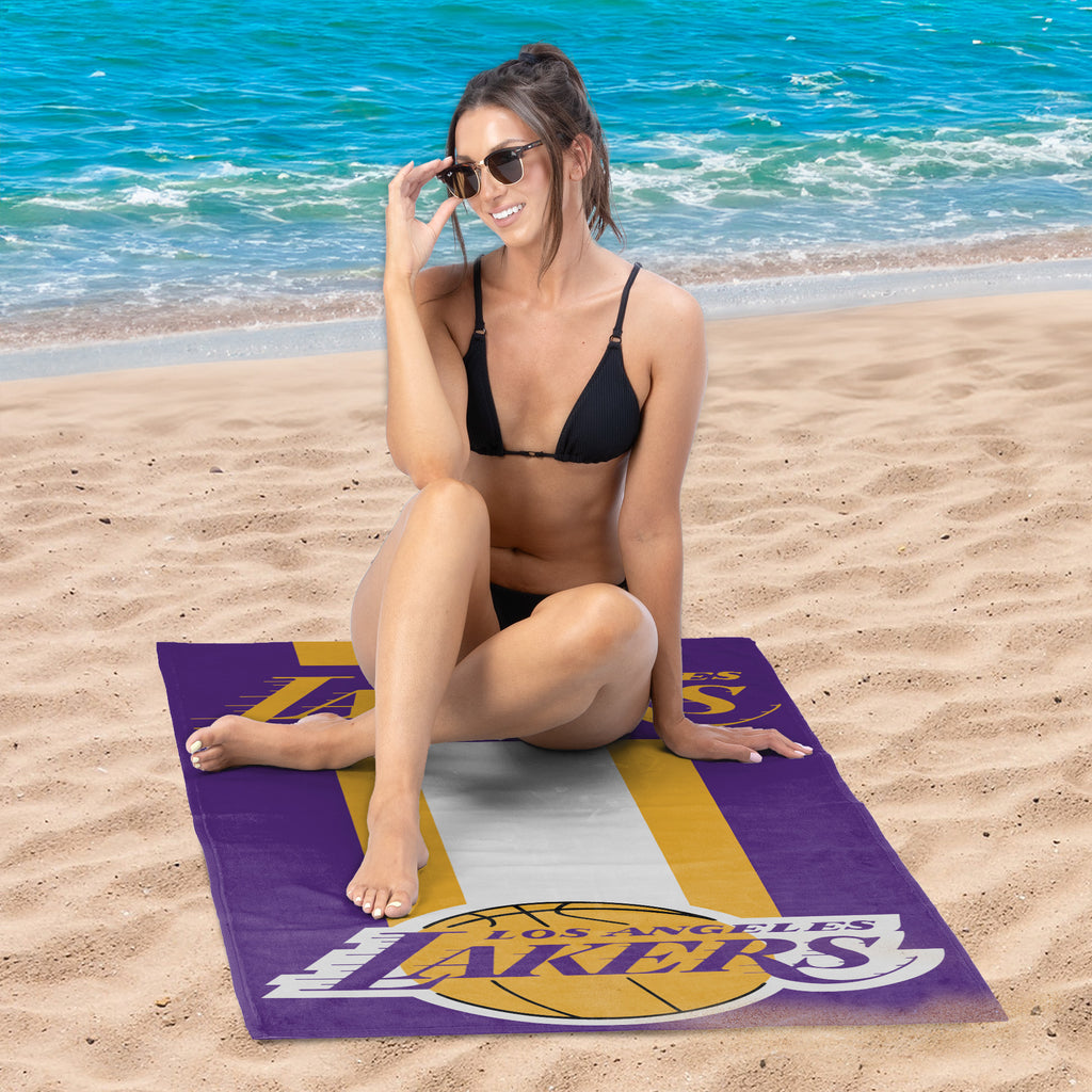 Los Angeles Lakers NBA Zone Read Beach Towel 30 X 60 Inches - Northwest
