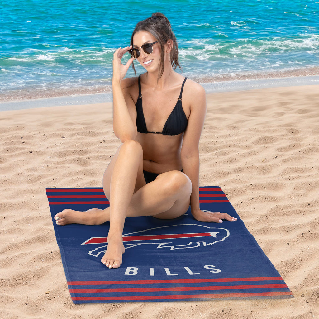 Buffalo Bills NFL Stripes Beach Towel 30 X 60 Inches - Northwest