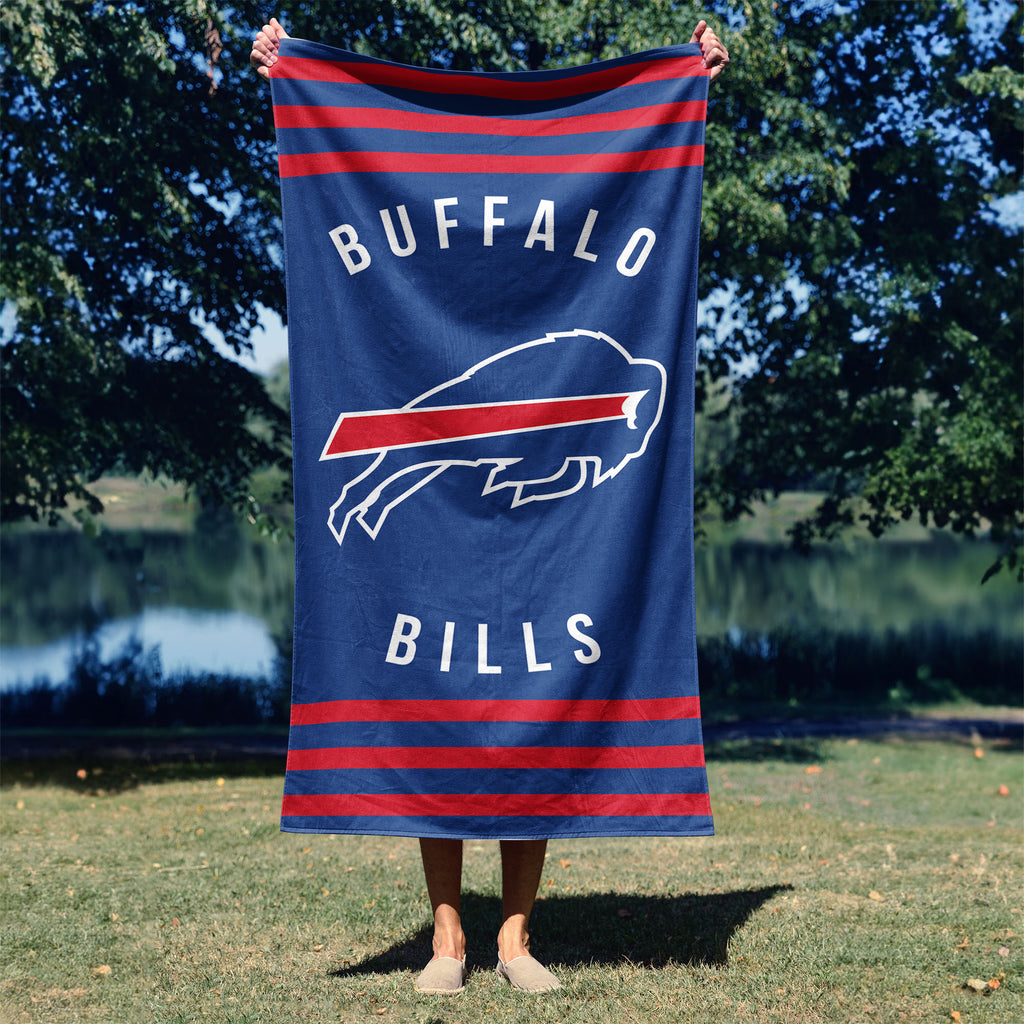 Buffalo Bills NFL Stripes Beach Towel 30 X 60 Inches - Northwest
