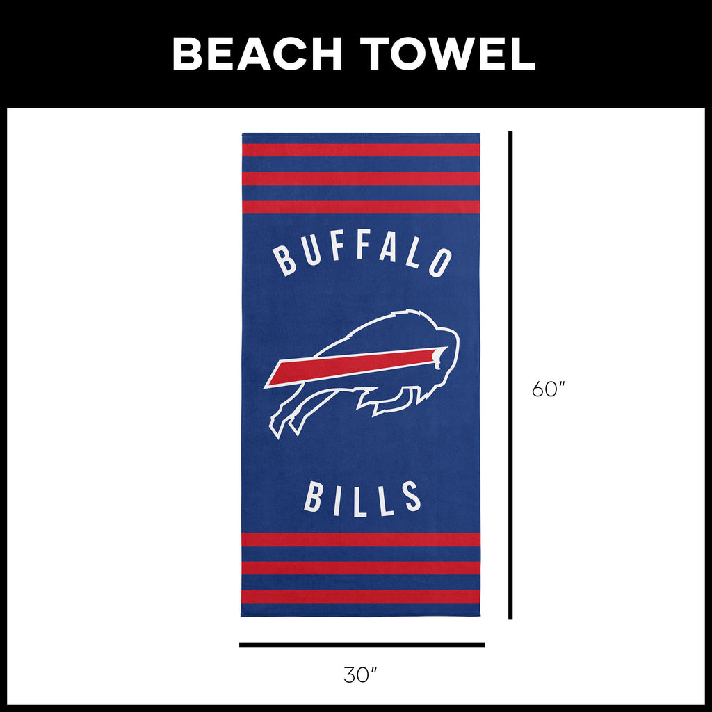 Buffalo Bills NFL Stripes Beach Towel 30 X 60 Inches - Northwest