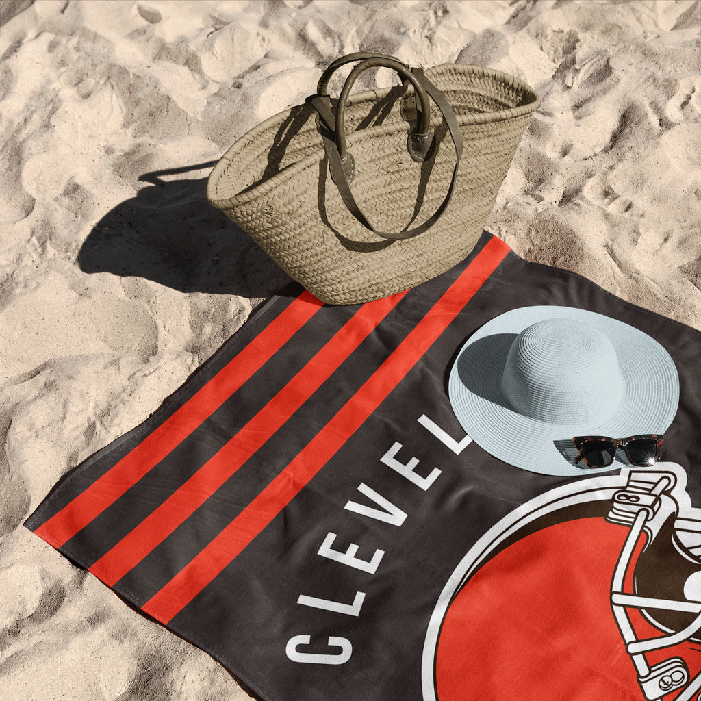 Cleveland Browns NFL Stripes Beach Towel 30 X 60 Inches - Northwest