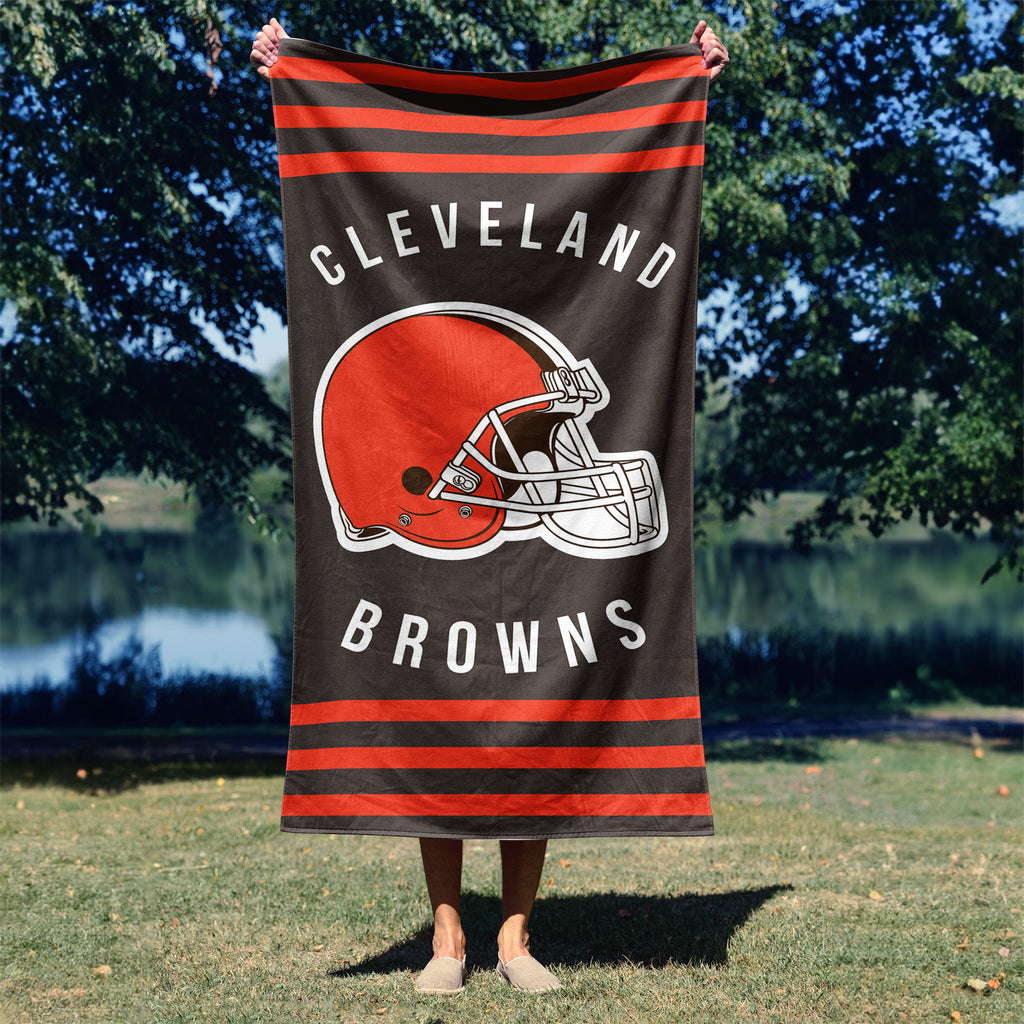 Cleveland Browns NFL Stripes Beach Towel 30 X 60 Inches - Northwest