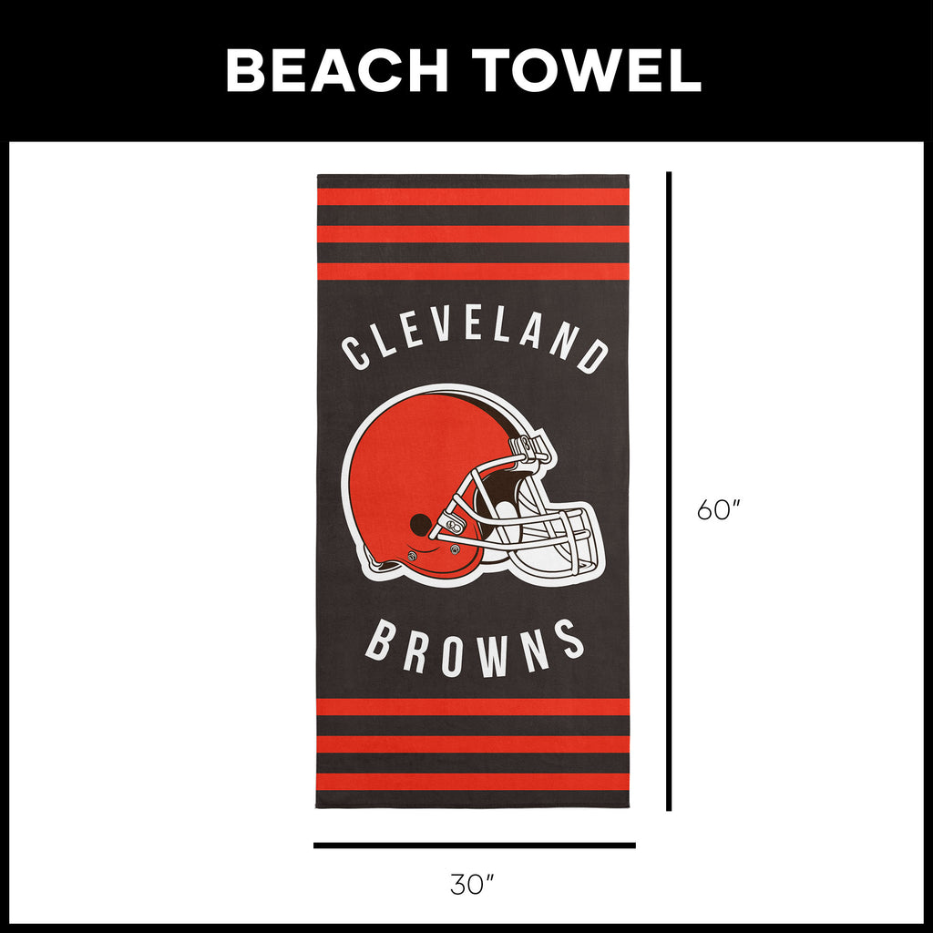 Cleveland Browns NFL Stripes Beach Towel 30 X 60 Inches - Northwest