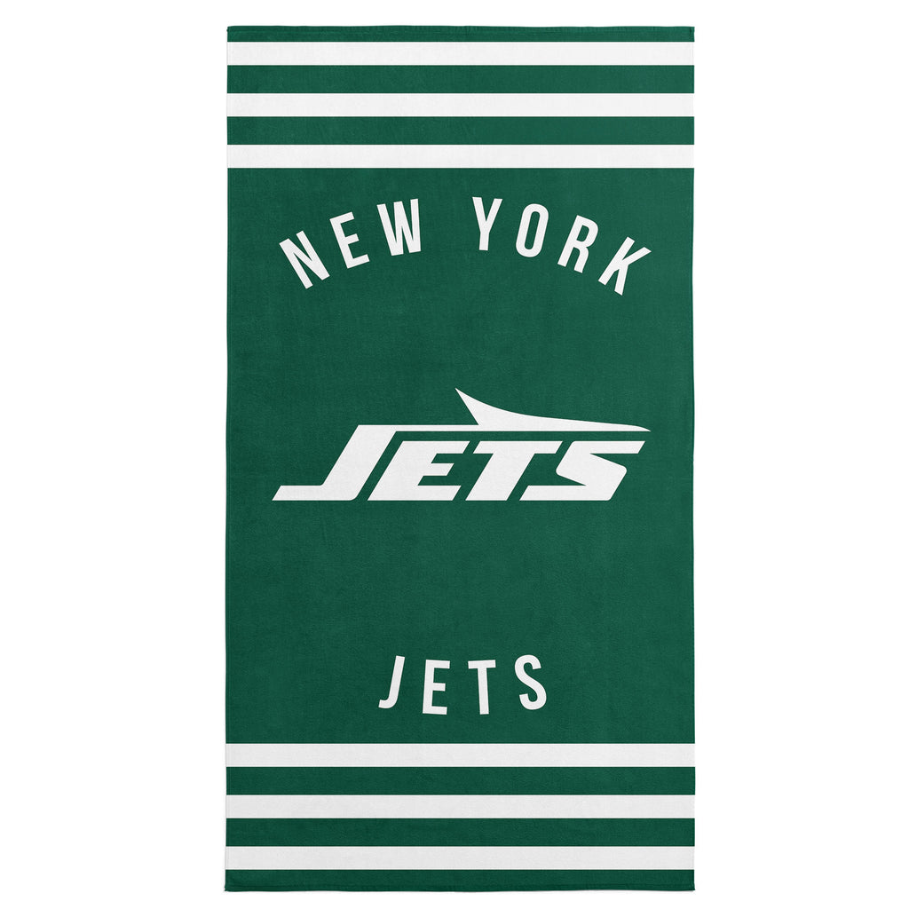 New York Jets NFL Stripes Beach Towel 30 X 60 Inches - Northwest