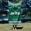New York Jets NFL Stripes Beach Towel 30 X 60 Inches - Northwest