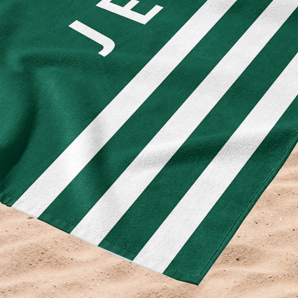 New York Jets NFL Stripes Beach Towel 30 X 60 Inches - Northwest