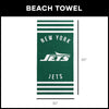 New York Jets NFL Stripes Beach Towel 30 X 60 Inches - Northwest