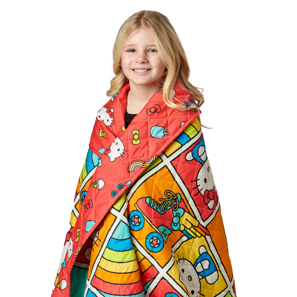 Hello Kitty Rainbow Red Twin Quilted Blanket 60 X 90 Inches - Northwest