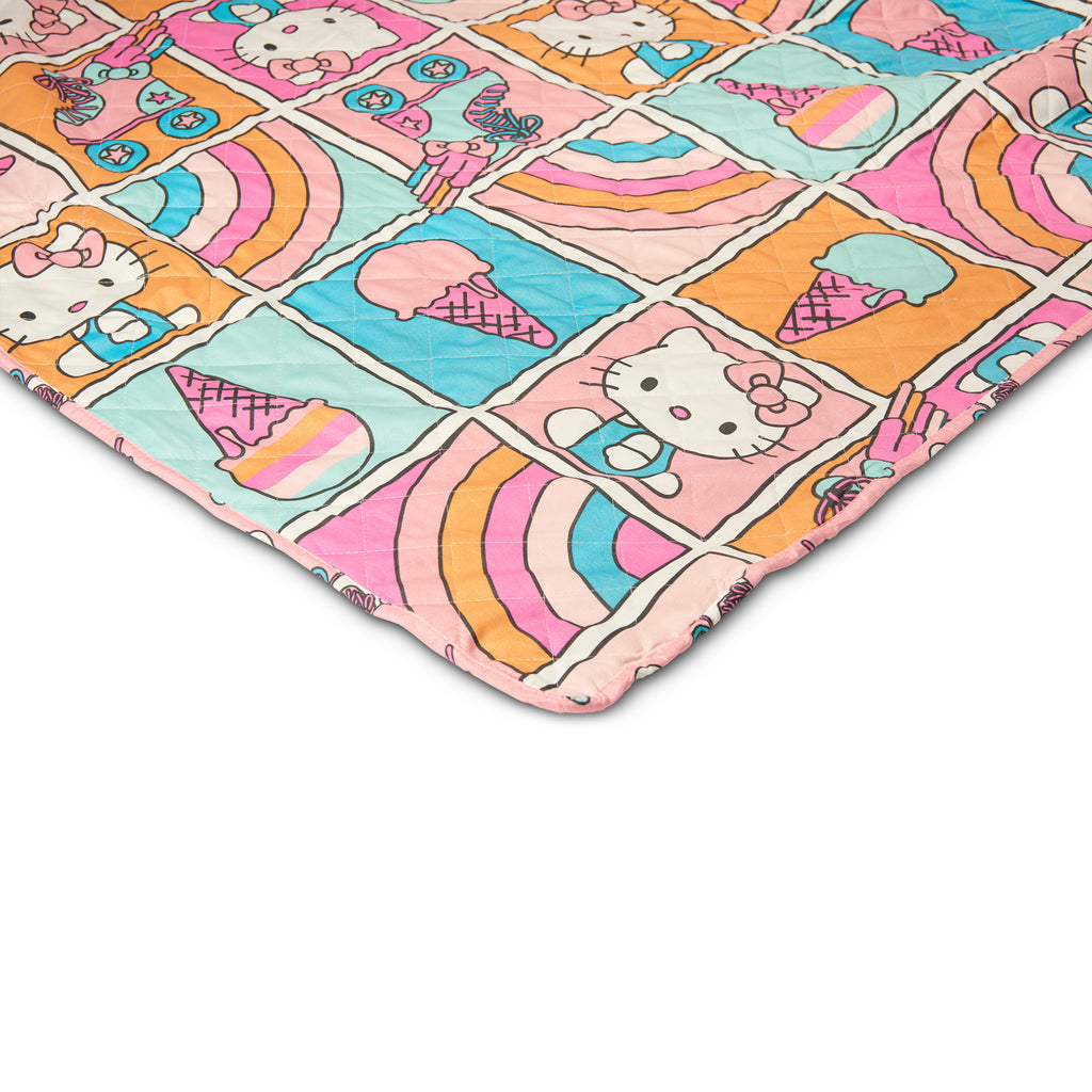 Hello Kitty Rainbow Pink Full/Queen Quilted Blanket 90 X 90 Inches - Northwest
