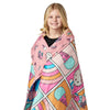 Hello Kitty Rainbow Pink Full/Queen Quilted Blanket 90 X 90 Inches - Northwest