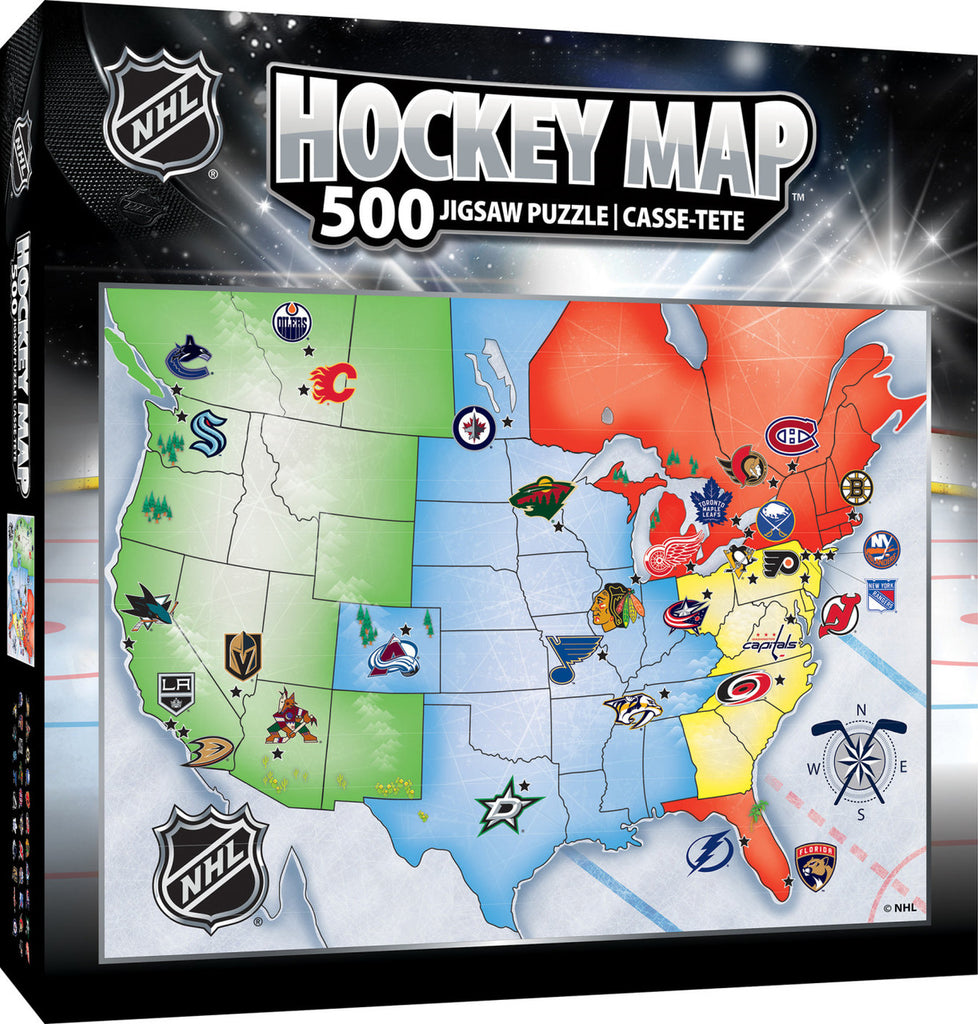 NHL Hockey Map Puzzle 500 Piece 2023 - Masterpieces Puzzle Company