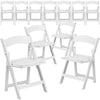 11 Pk. Kids White Resin Folding Chair with White Vinyl Padded Seat - Flash Furniture