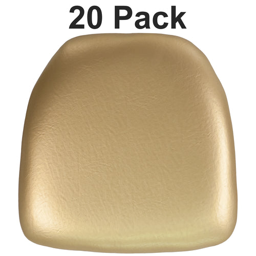 20 Pk. Hard Gold Vinyl Chiavari Chair Cushion - Flash Furniture
