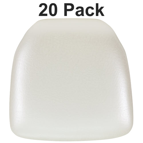 20 Pk. Hard Ivory Vinyl Chiavari Chair Cushion - Flash Furniture