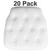 20 Pk. Hard White Tufted Vinyl Chiavari Chair Cushion - Flash Furniture