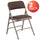 2 Pk. HERCULES Series Curved Triple Braced & Double Hinged Brown Patterned Fabric Metal Folding Chair - Flash Furniture