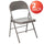 2 Pack HERCULES Series Double Braced Gray Metal Folding Chair - Flash Furniture