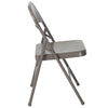 2 Pack HERCULES Series Double Braced Gray Metal Folding Chair - Flash Furniture