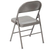 2 Pack HERCULES Series Double Braced Gray Metal Folding Chair - Flash Furniture