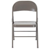 2 Pack HERCULES Series Double Braced Gray Metal Folding Chair - Flash Furniture