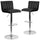 2 Pk. Contemporary Black Vinyl Adjustable Height Barstool with Chrome Base - Flash Furniture