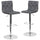 2 Pk. Contemporary Tufted Gray Vinyl Adjustable Height Barstool with Chrome Base - Flash Furniture