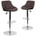 2 Pk. Contemporary Brown Vinyl Bucket Seat Adjustable Height Barstool with Chrome Base - Flash Furniture