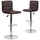 2 Pk. Contemporary Brown Vinyl Adjustable Height Barstool with Chrome Base - Flash Furniture