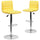 2 Pk. Contemporary Yellow Vinyl Adjustable Height Barstool with Chrome Base - Flash Furniture