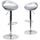 2 Pk. Contemporary Silver Plastic Adjustable Height Barstool with Chrome Base - Flash Furniture
