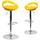 2 Pk. Contemporary Yellow Plastic Adjustable Height Barstool with Chrome Base - Flash Furniture