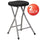 2 Pack Foldable Stool with Black Plastic Seat and Titanium Gray Frame - Flash Furniture