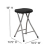 2 Pack Foldable Stool with Black Plastic Seat and Titanium Gray Frame - Flash Furniture