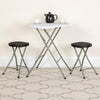 2 Pack Foldable Stool with Black Plastic Seat and Titanium Gray Frame - Flash Furniture