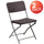 2 Pack HERCULES Series Brown Rattan Plastic Folding Chair with Gray Frame - Flash Furniture
