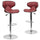 2 Pk. Contemporary Cozy Mid-Back Burgundy Vinyl Adjustable Height Barstool with Chrome Base - Flash Furniture