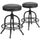 2 Pk. 24'' Counter Height Stool with Swivel Lift Black Leather Seat - Flash Furniture