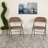 2 Pack HERCULES Series Double Braced Beige Vinyl Folding Chair - Flash Furniture