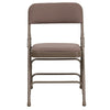 2 Pack HERCULES Series Curved Triple Braced & Double Hinged Beige Fabric Metal Folding Chair - Flash Furniture