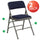 2 Pack HERCULES Series Curved Triple Braced & Double Hinged Navy Fabric Metal Folding Chair - Flash Furniture