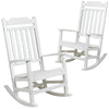 Set of 2 Winston All-Weather Rocking Chair in White Faux Wood - Flash Furniture