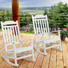 Set of 2 Winston All-Weather Rocking Chair in White Faux Wood - Flash Furniture