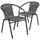2 Pack Gray Rattan Indoor-Outdoor Restaurant Stack Chair - Flash Furniture