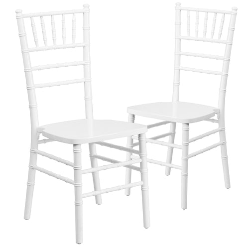 2 Pk. HERCULES Series White Wood Chiavari Chair - Flash Furniture