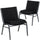 2 Pk. HERCULES Series 1000 lb. Capacity Big and Tall Extra Wide Black Fabric Stack Chair - Flash Furniture