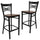 2 Pk. HERCULES Series Black ''X'' Back Metal Restaurant Barstool - Mahogany Wood Seat - Flash Furniture